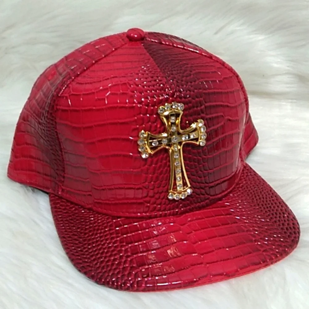 Beautiful Bling Cross Snap Back Hat Small Flaw Inside